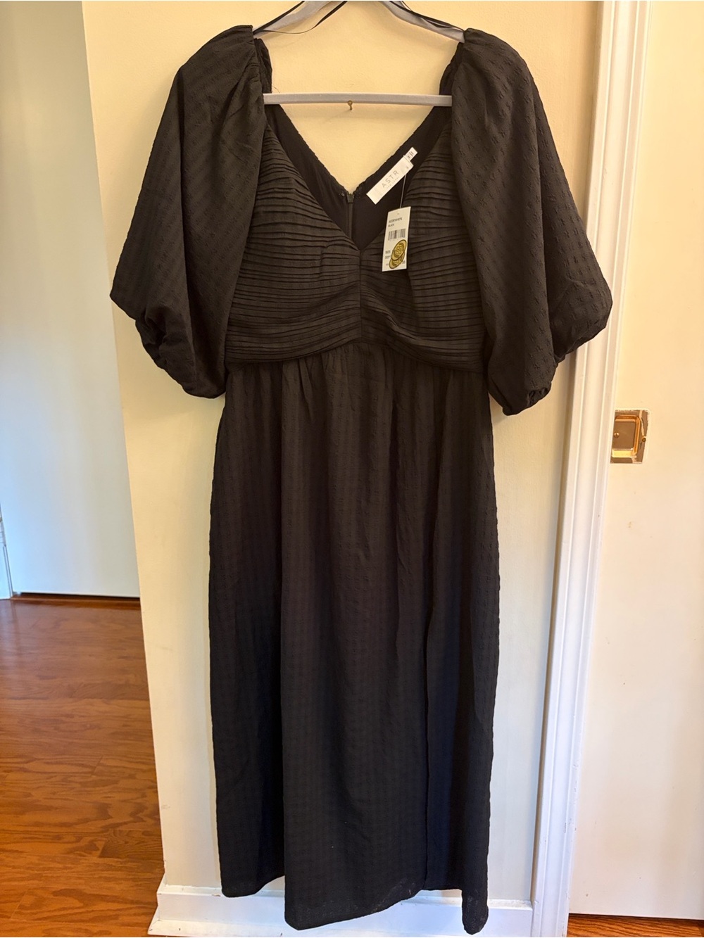 Astr Black Layered Ribbed Cocktail Dress